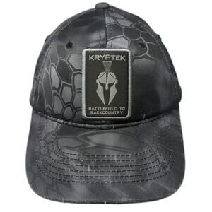 Kryptek Baseball Cap Black OSFM Strapback Camo Typhon Spartan Patch Hunting Hat